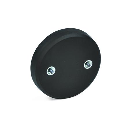 Otto Ganter Retaining Magnet Disc Shaped with 2 Female Thread with Rubber Jacket, GN 51.6